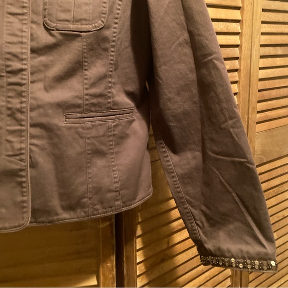 Apt. 9 Brown Jacket with Sequins Embellished Collar and Cuffs - Picture 11 of 16